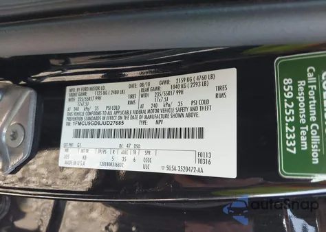 2018 Ford Escape Se from USA, damaged, VIN 1FMCU9GD8JUD27685